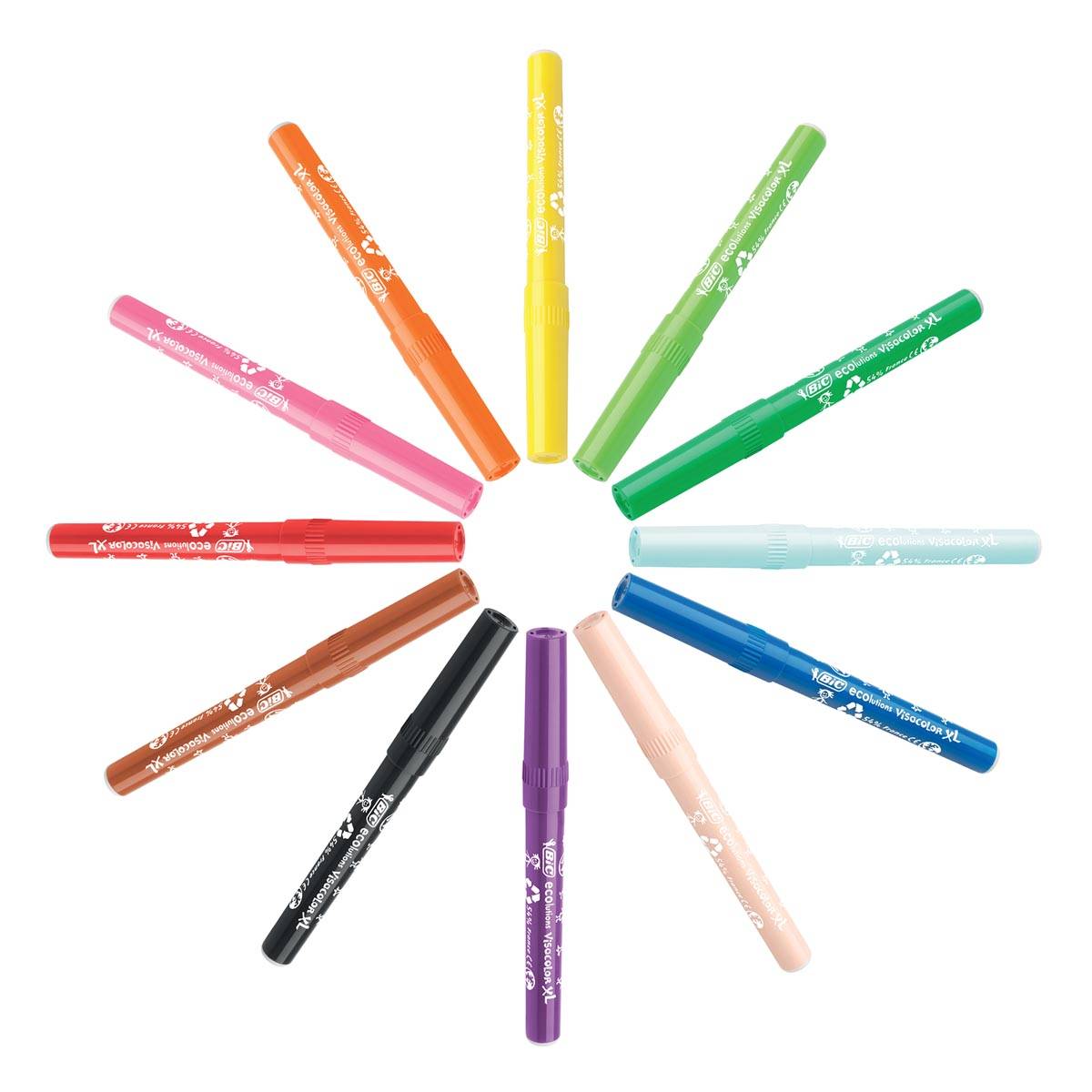 Bic Kids Viltstift Visacolor XL Ecolutions 12 stiften in een kartonnen etui