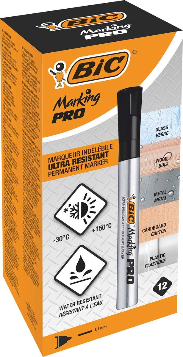 Bic markeerstift Marking Pro, ronde punt, zwart