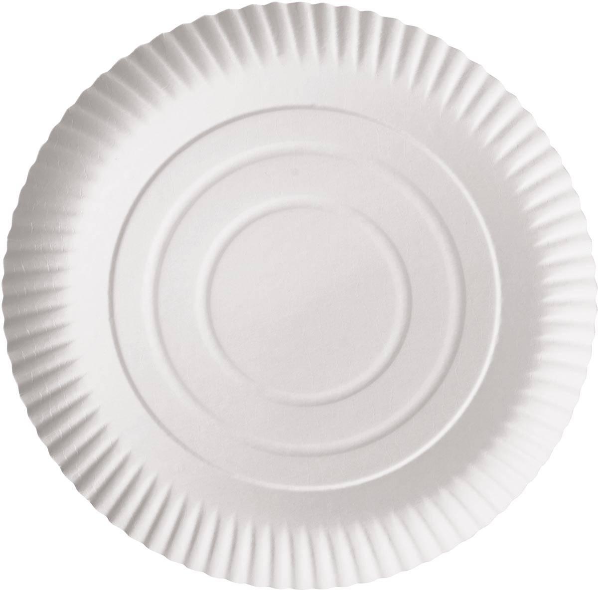 Bord "pure", rond, wit, diameter 26 cm, uit karton, pak van 100 stuks