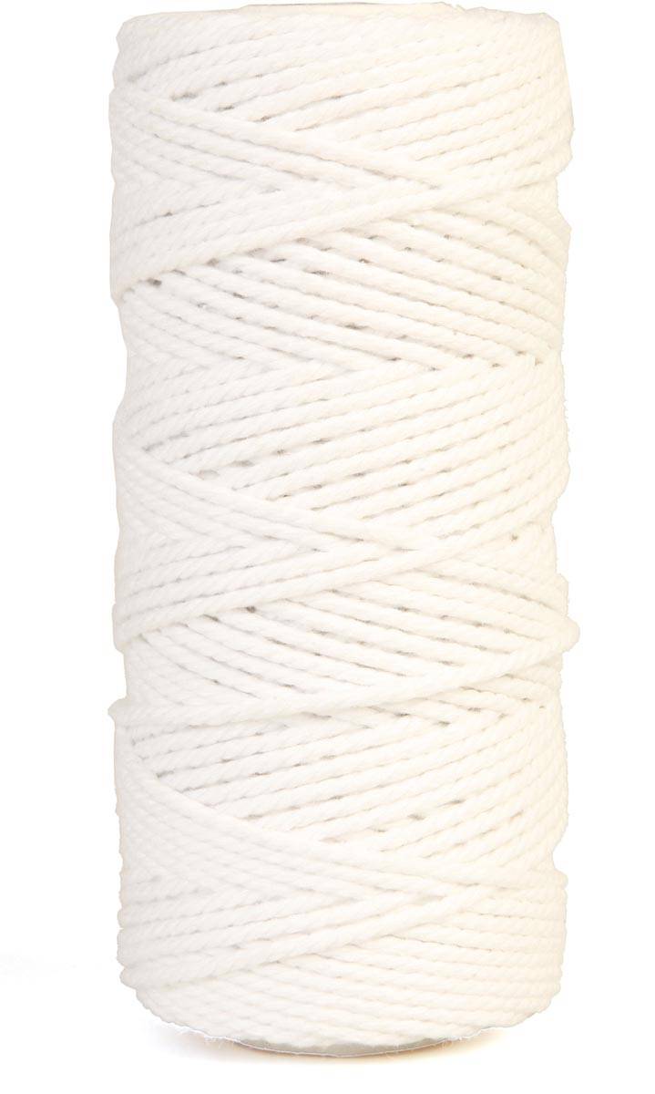 Bouhon macramétouw 200 g, ca.130 m, dikte: 2 mm, wit