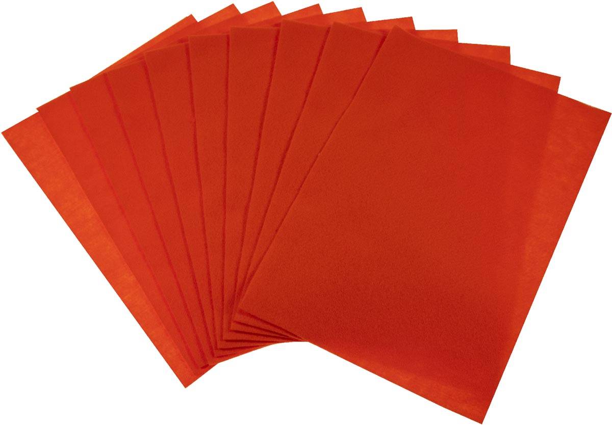 Bouhon viltpapier A4, pak van 10 vellen, oranje