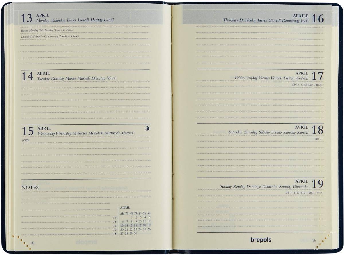 Brepols agenda Delta Seta 6-talig, zwart, 2026