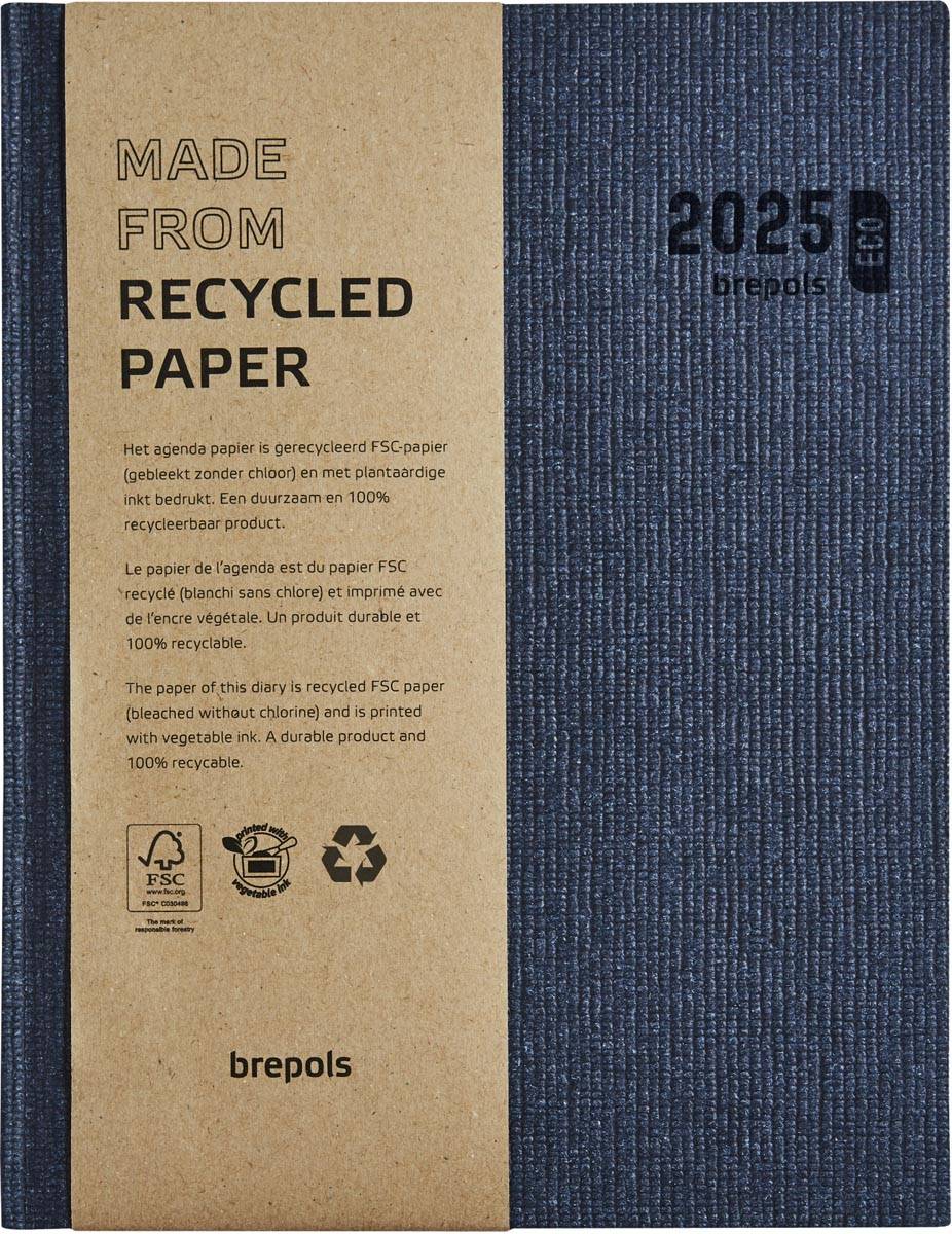 Brepols agenda Ecotiming, Kazar, blauw, 2025, boekgebonden