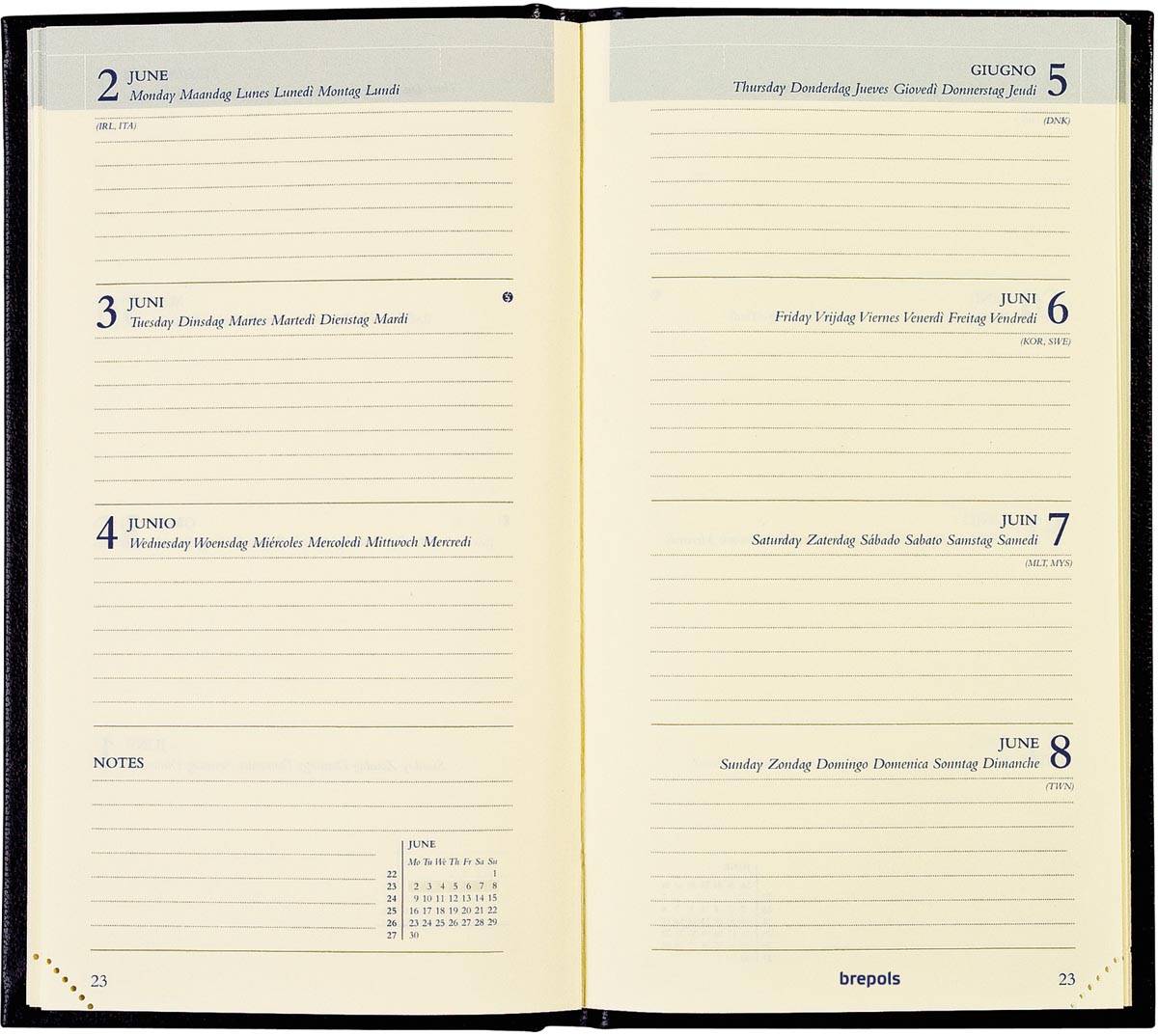 Brepols agenda Interplan Lima 6-talig, blauw, 2026