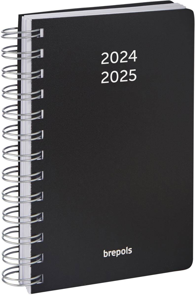 Brepols schoolagenda Wire-O, zwart, 2024-2025