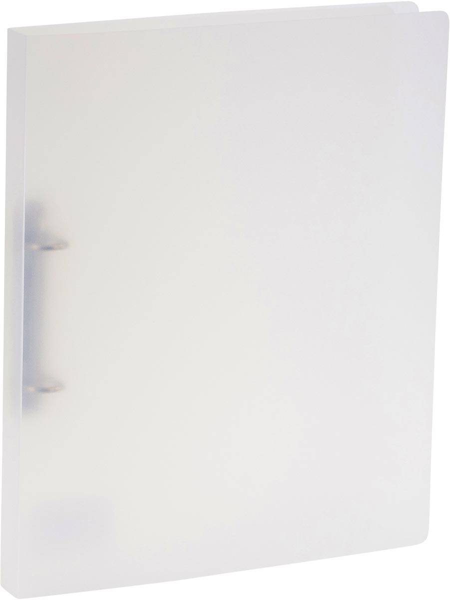 Bronyl ringmap, voor ft A4, uit PP, 2 D-ringen van 15 mm, transparant wit