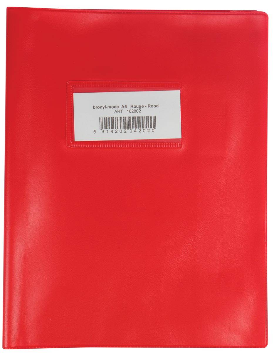 Bronyl schriftomslag ft 16,5 x 21 cm (schrift), rood