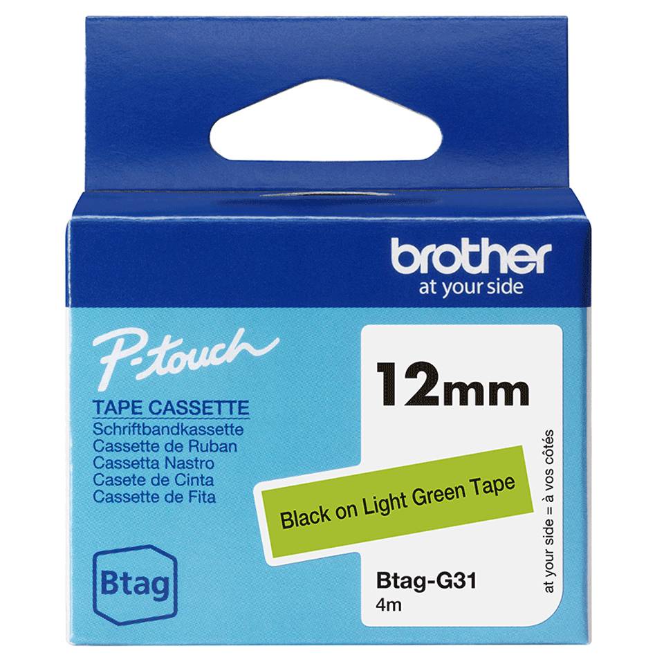 Brother BTAG-G31 labelprinter-tape Zwart op groen