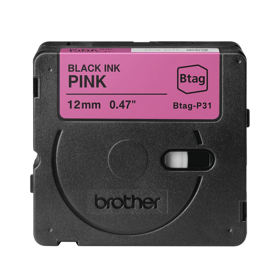 Brother BTAG-P31 labelprinter-tape Zwart op roze