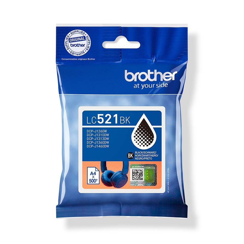 Brother LC521BK inktcartridge 1 stuk(s) Origineel Zwart