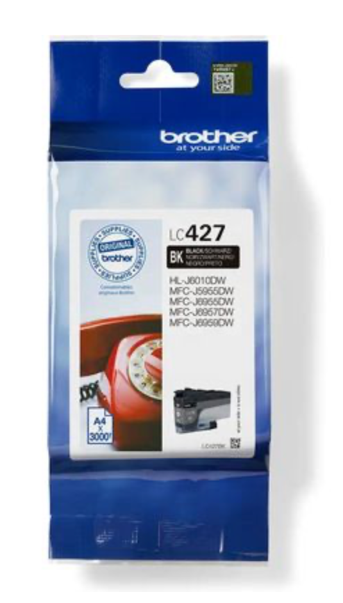 Brother inktcartridge, 3.000 pagina's, OEM LC-427BK, zwart