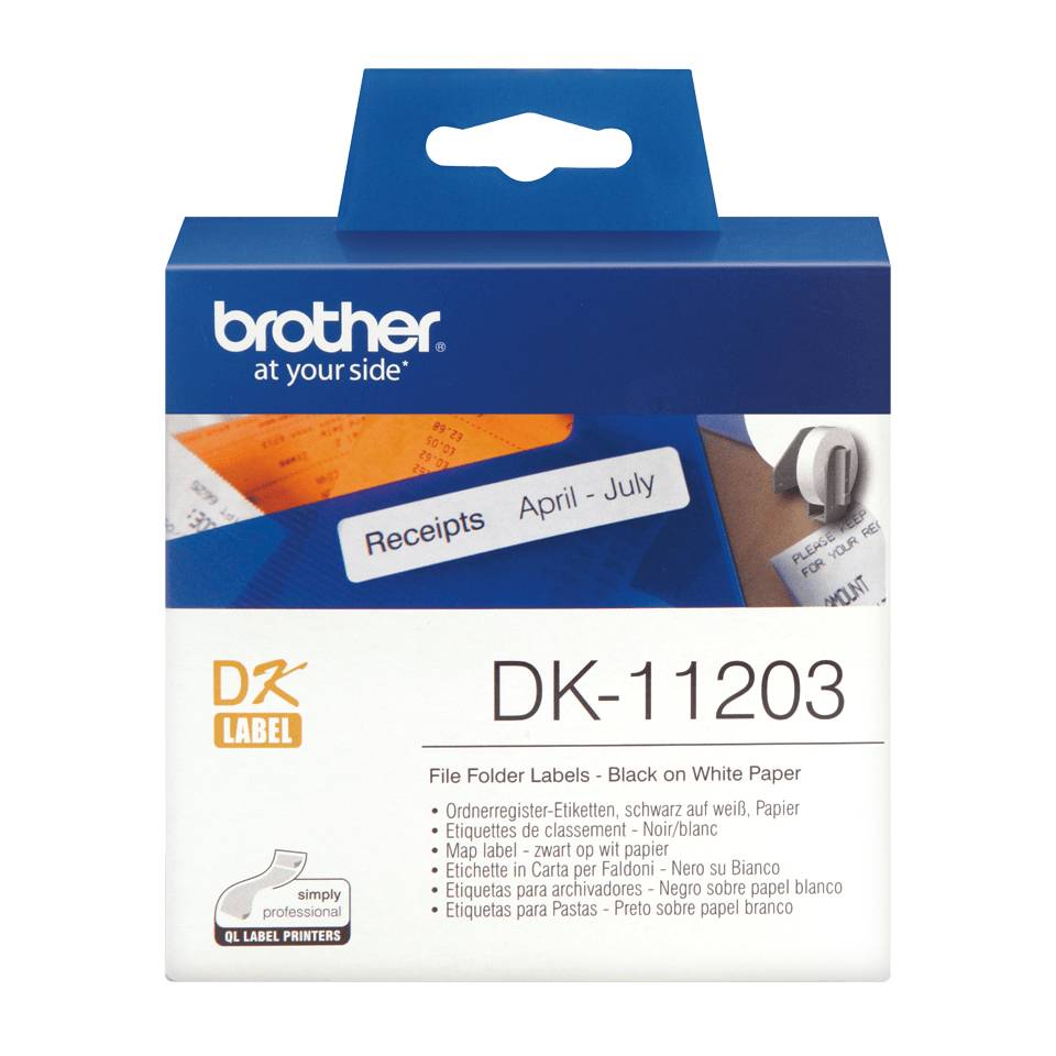 Brother DK-11203 labelprinter-tape Zwart op wit