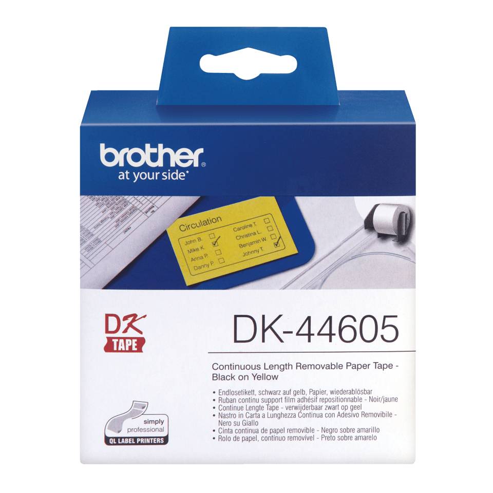 Brother DK-44605 printeretiket Geel
