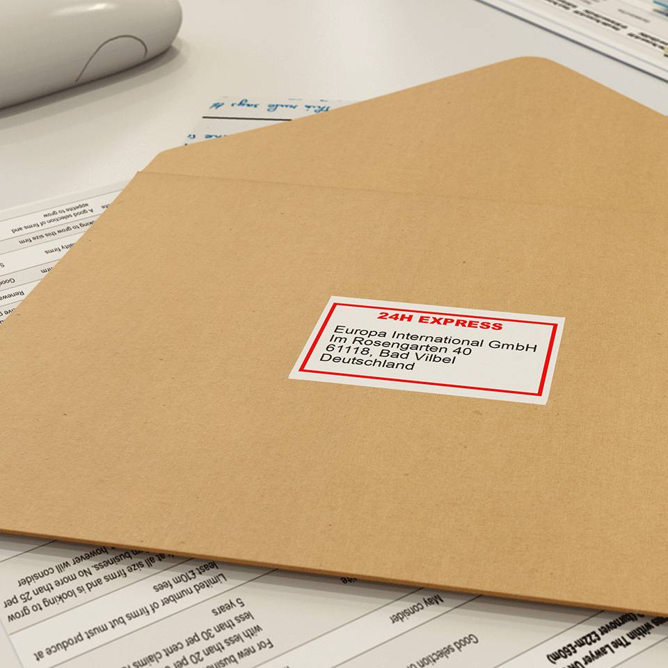 Brother DK-22251 labelprinter-tape Zwart en rood op wit