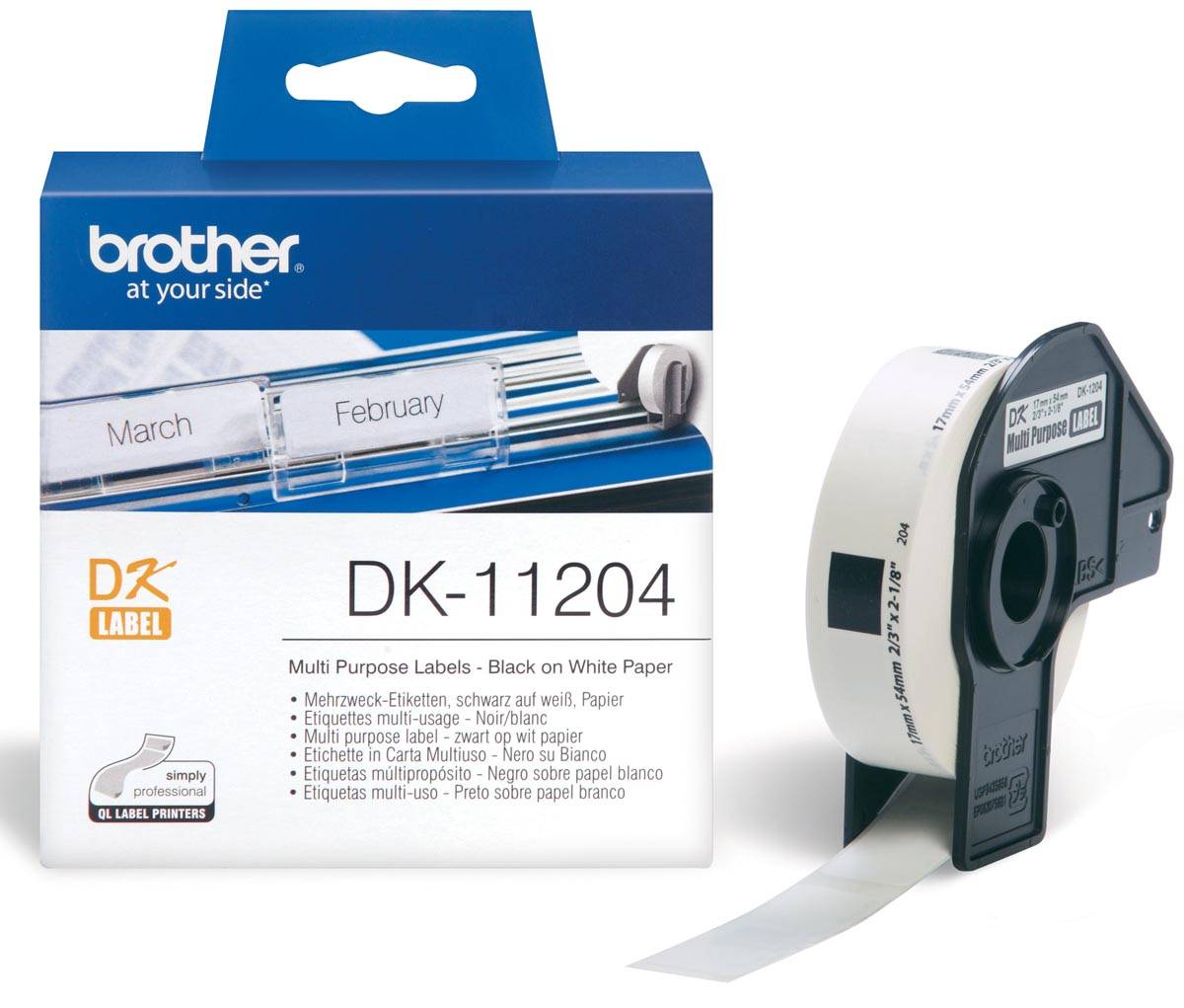 Brother etiketten voor QL, ft 17 x 54 mm, pak van 400 etiketten
