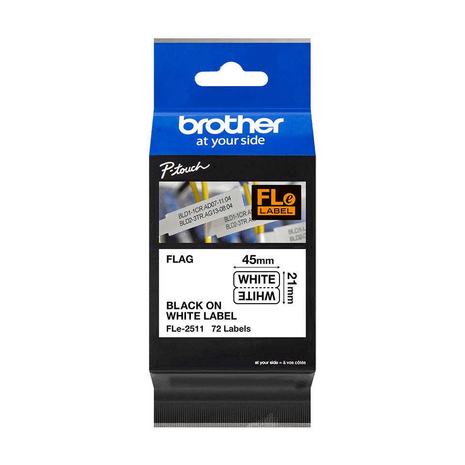 Brother FLE2511 labelprinter-tape Zwart op wit