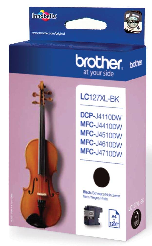 Brother inktcartridge, 1.200 pagina's, OEM LC-127XLBK, zwart