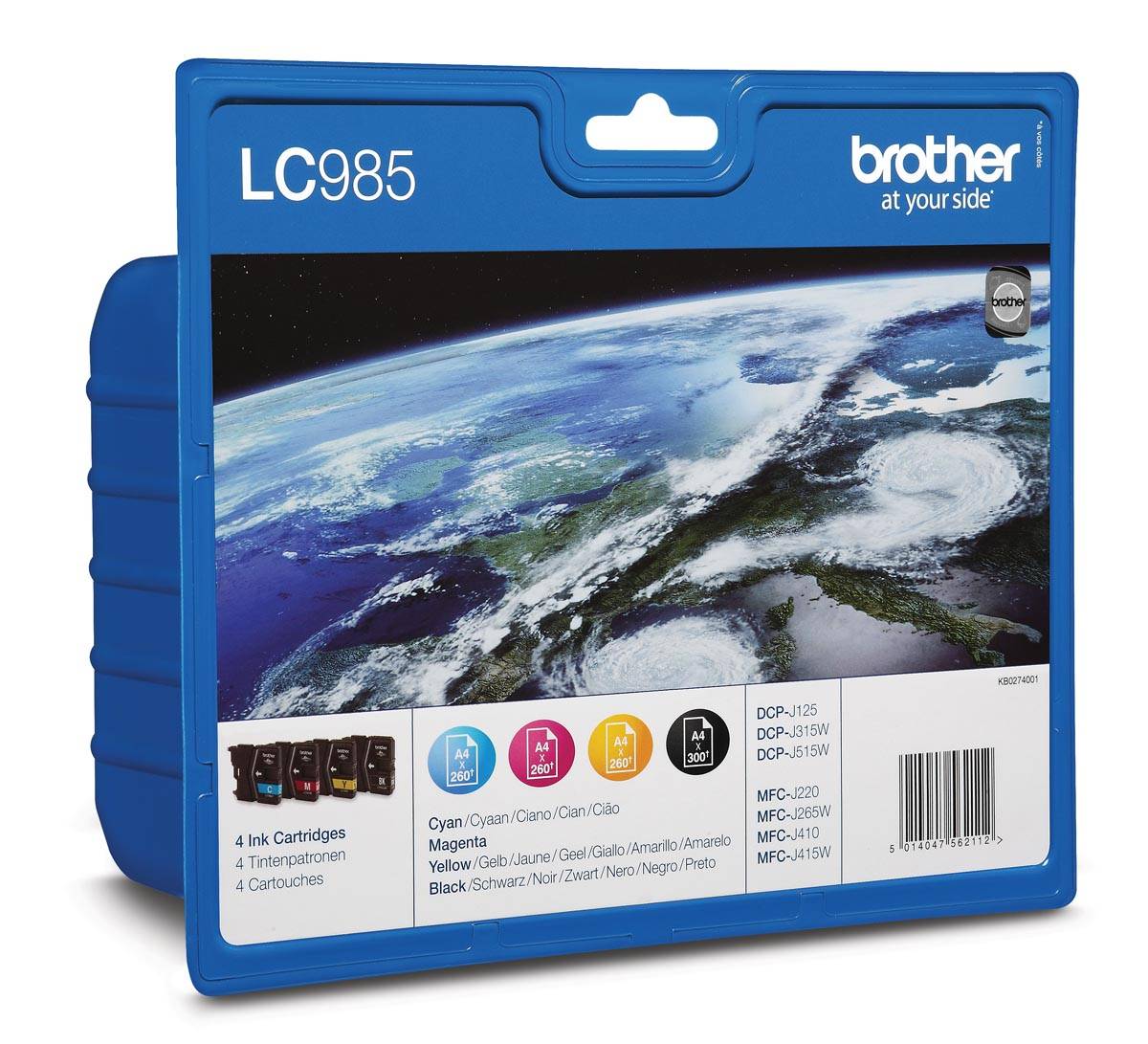 Brother inktcartridge, 260 pagina's, OEM LC-985VB, 4 kleuren