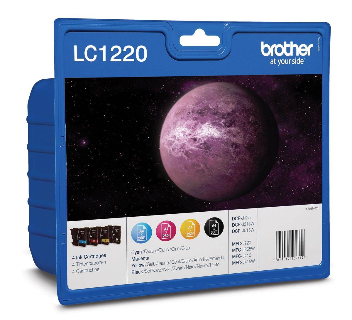 Brother inktcartridge, 300 pagina's, OEM LC-1220VALBP, 4 kleuren