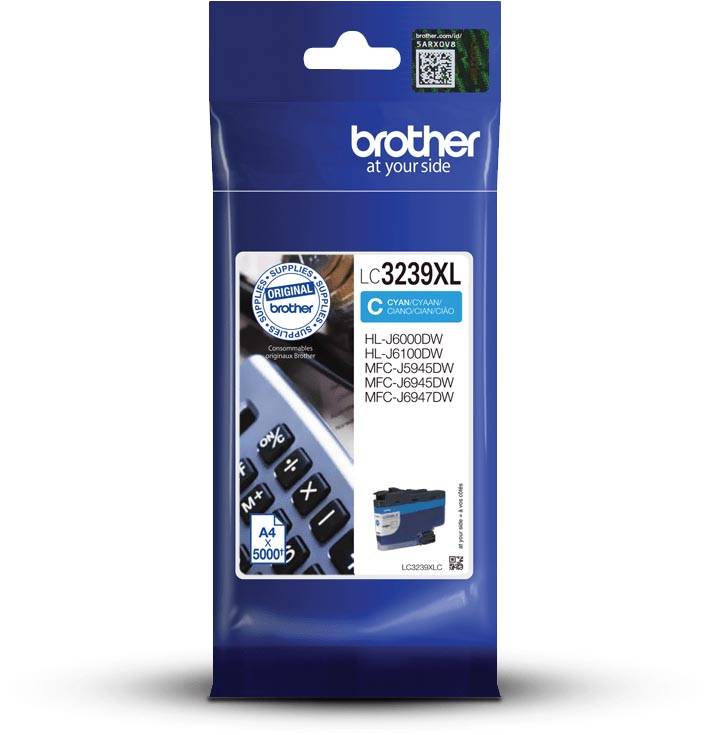 Brother inktcartridge, 5.000 pagina's, OEM LC-3239XLC, cyaan