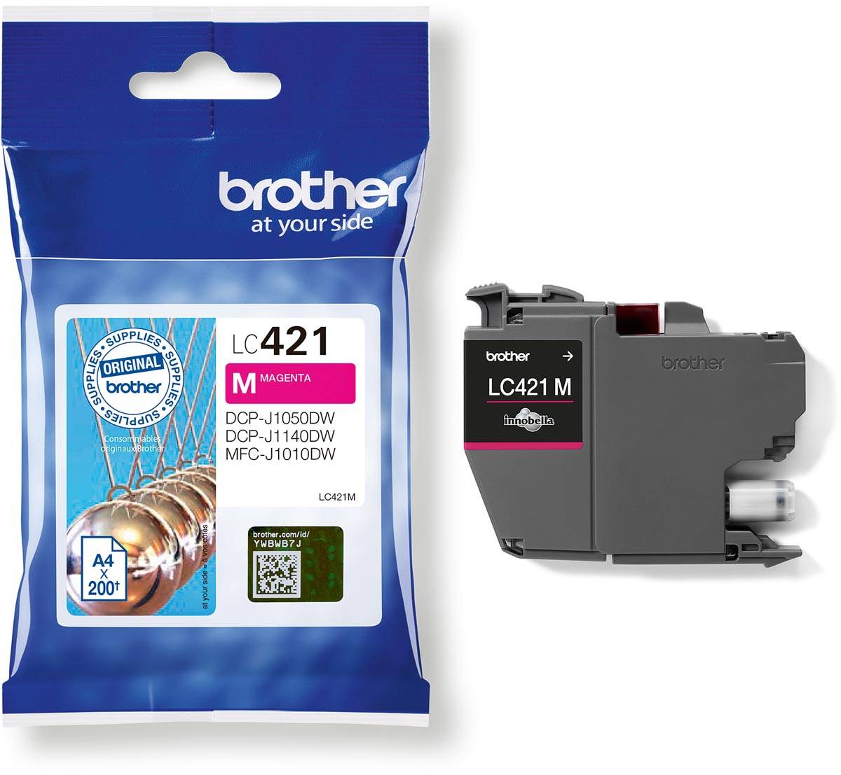Brother inktcartridge,  200 pagina's, OEM LC-421M, magenta