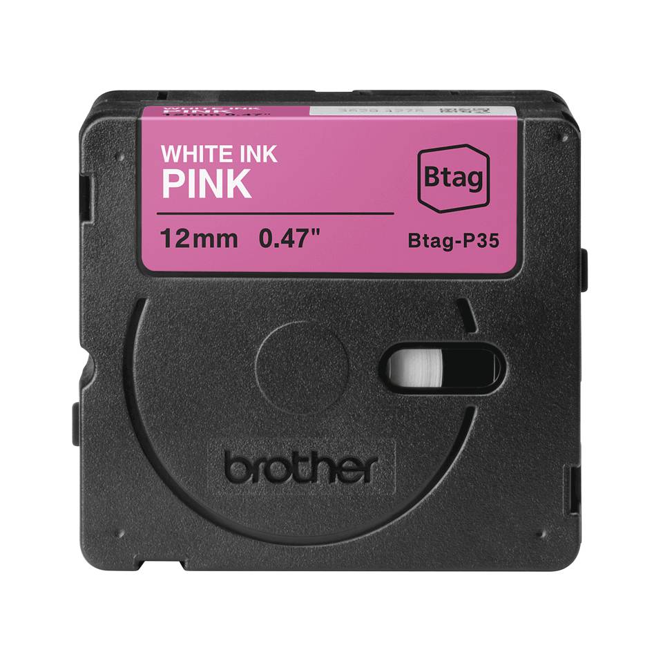 Brother BTAG-P35 labelprinter-tape Wit op roze