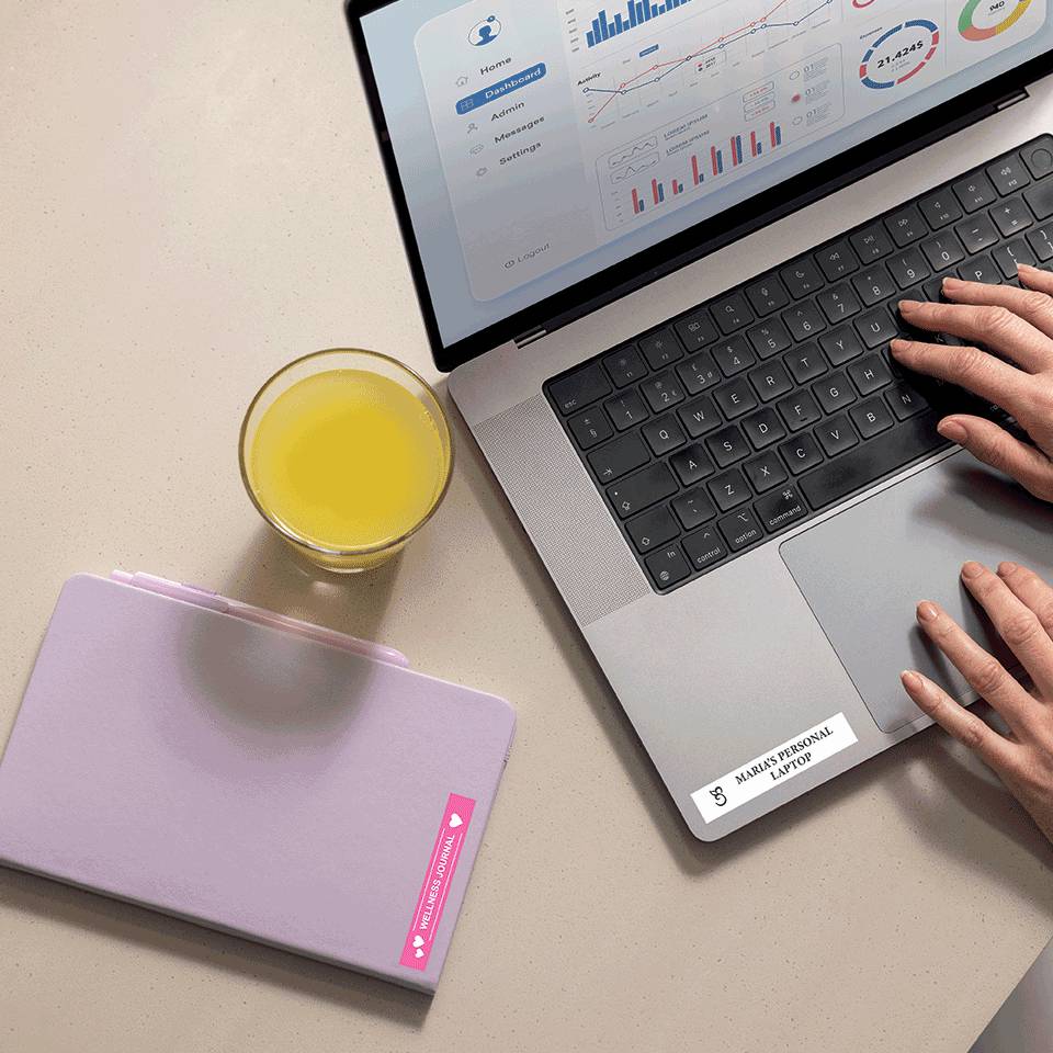 Brother BTAG-P35 labelprinter-tape Wit op roze