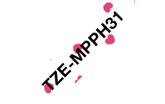 Brother TZE-MPPH31 labelprinter-tape Zwart op roze