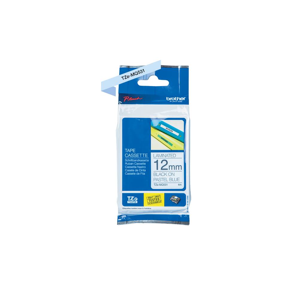 Brother TZEMQ531 labelprinter-tape Zwart op blauw TZe