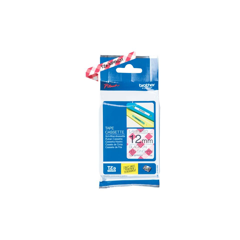 Brother TZE-MPRG31 labelprinter-tape Zwart op rood