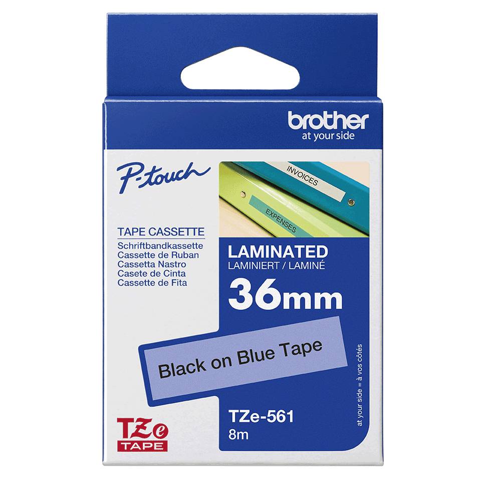 Brother TZE-561 labelprinter-tape Zwart op blauw