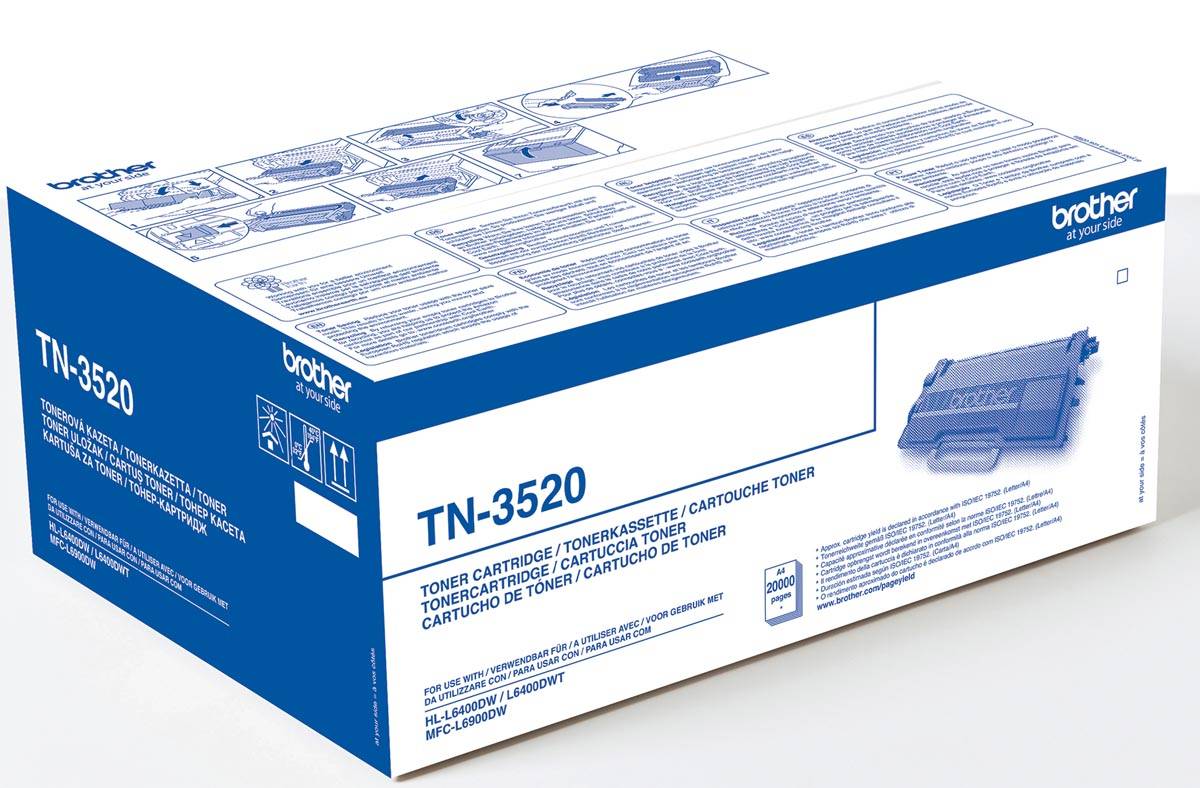 Brother toner, 20.000 pagina's, OEM TN-3520, zwart