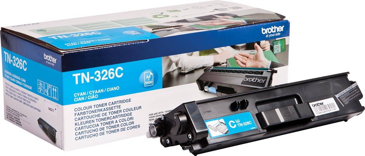 Brother toner, 3.500 pagina's, OEM TN-326C, cyaan