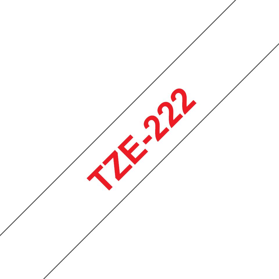 Brother TZE-222 labelprinter-tape Rood op wit