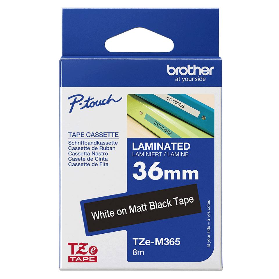 Brother TZE-M365 labelprinter-tape Wit op zwart