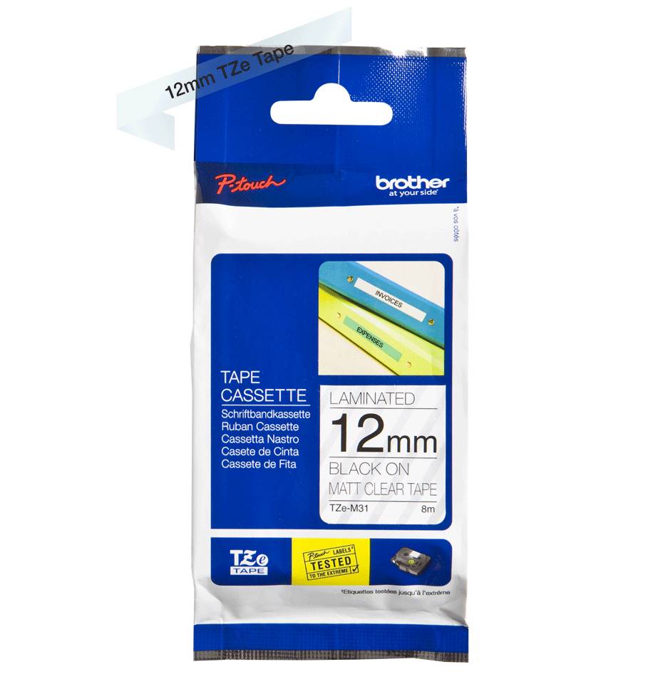 Brother TZE-M31 labelprinter-tape Zwart op zilver