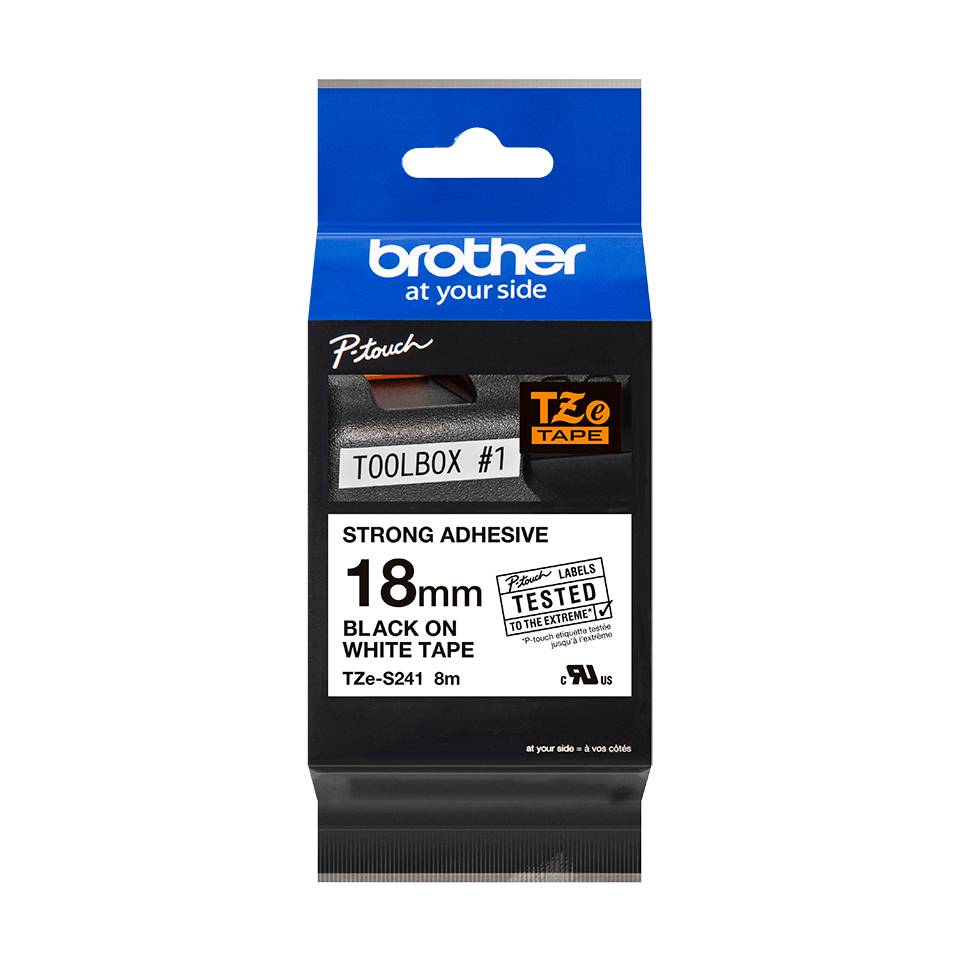 Brother TZE-S241 labelprinter-tape Zwart op wit TZ