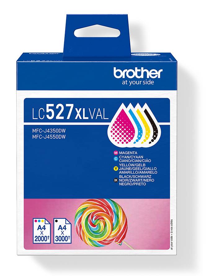 Brother LC527XLVAL inktcartridge 4 stuk(s) Origineel Hoog (XL) rendement Zwart, Cyaan, Magenta, Geel