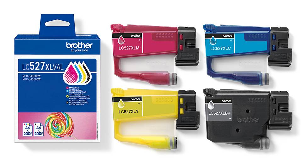 Brother LC527XLVAL inktcartridge 4 stuk(s) Origineel Hoog (XL) rendement Zwart, Cyaan, Magenta, Geel