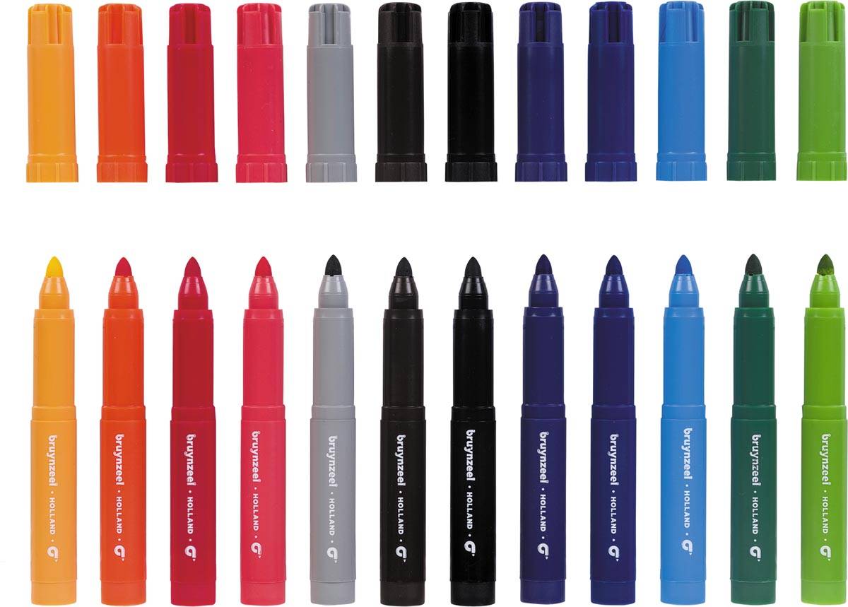 Bruynzeel Kids viltstiften Big Point, set van 12 stuks, assorti