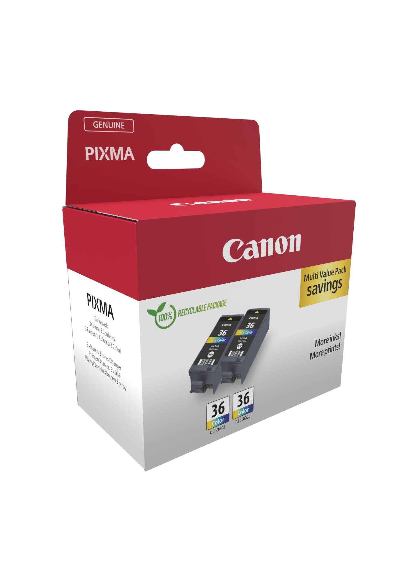 Canon 1511B025 inktcartridge 2 stuk(s) Origineel Zwart, Cyaan, Magenta, Geel