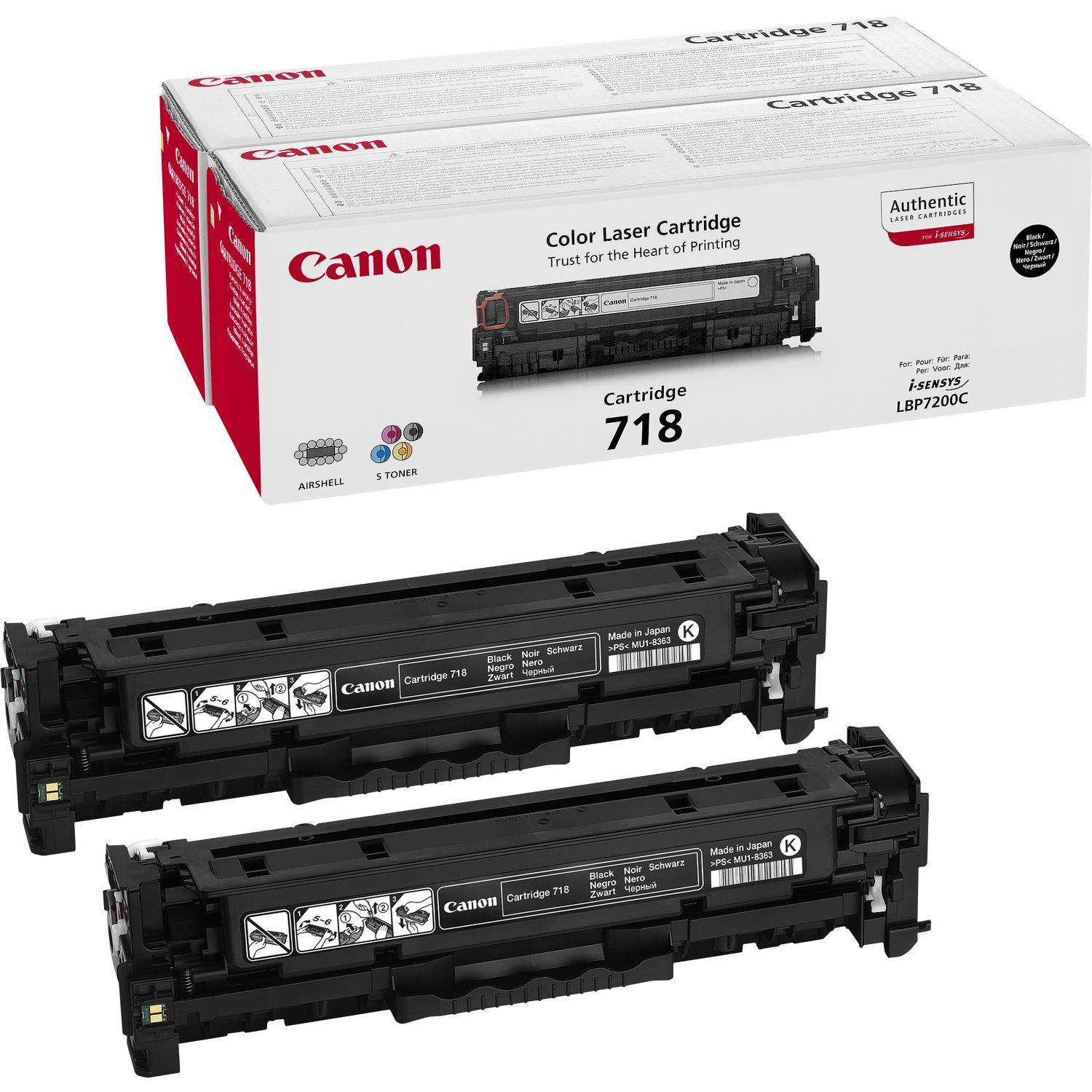Canon CRG-718 Bk VP tonercartridge 2 stuk(s) Origineel Zwart