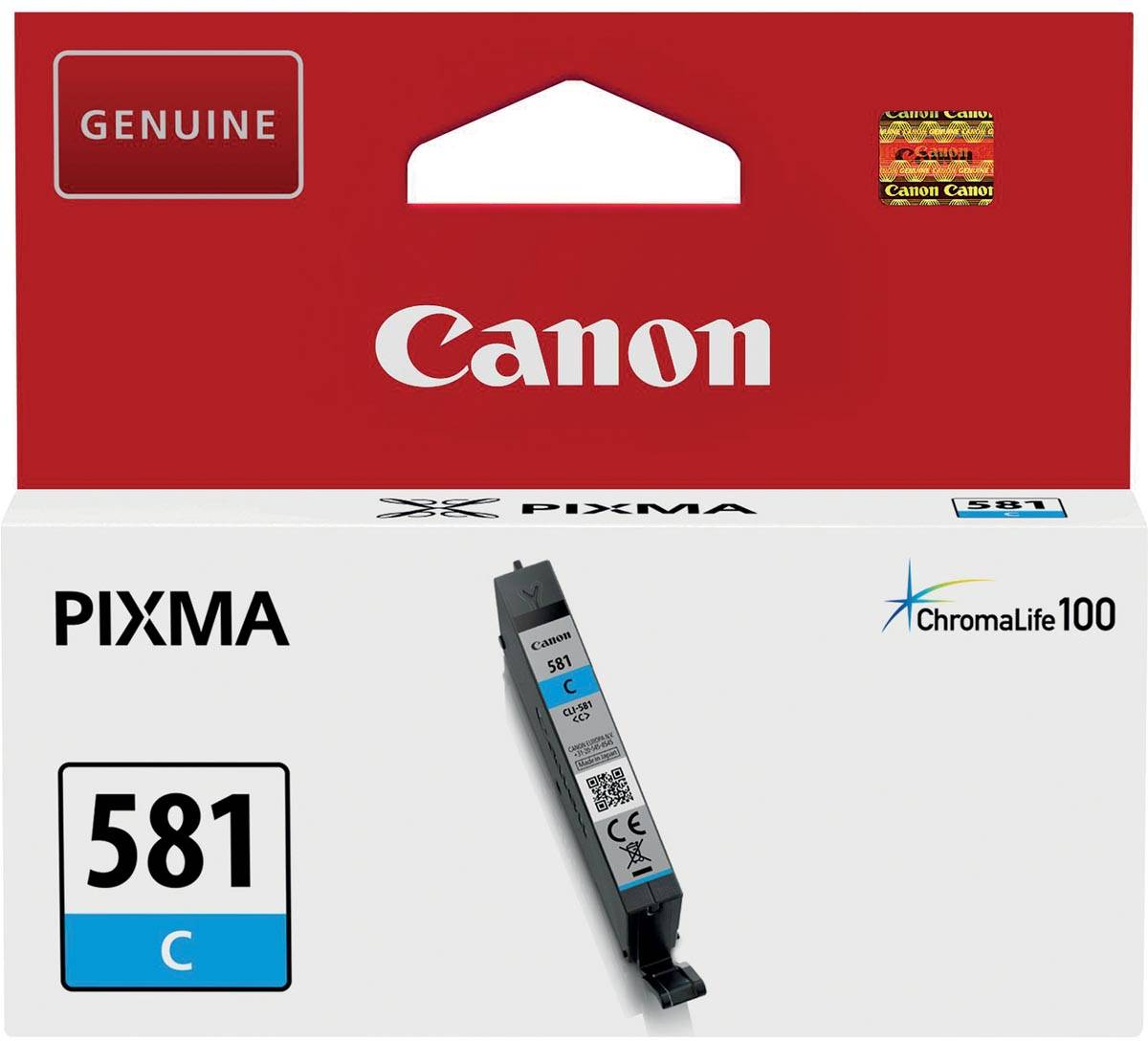 Canon inktcartridge CLI-581C, 250 foto's, OEM 2103C001, cyaan