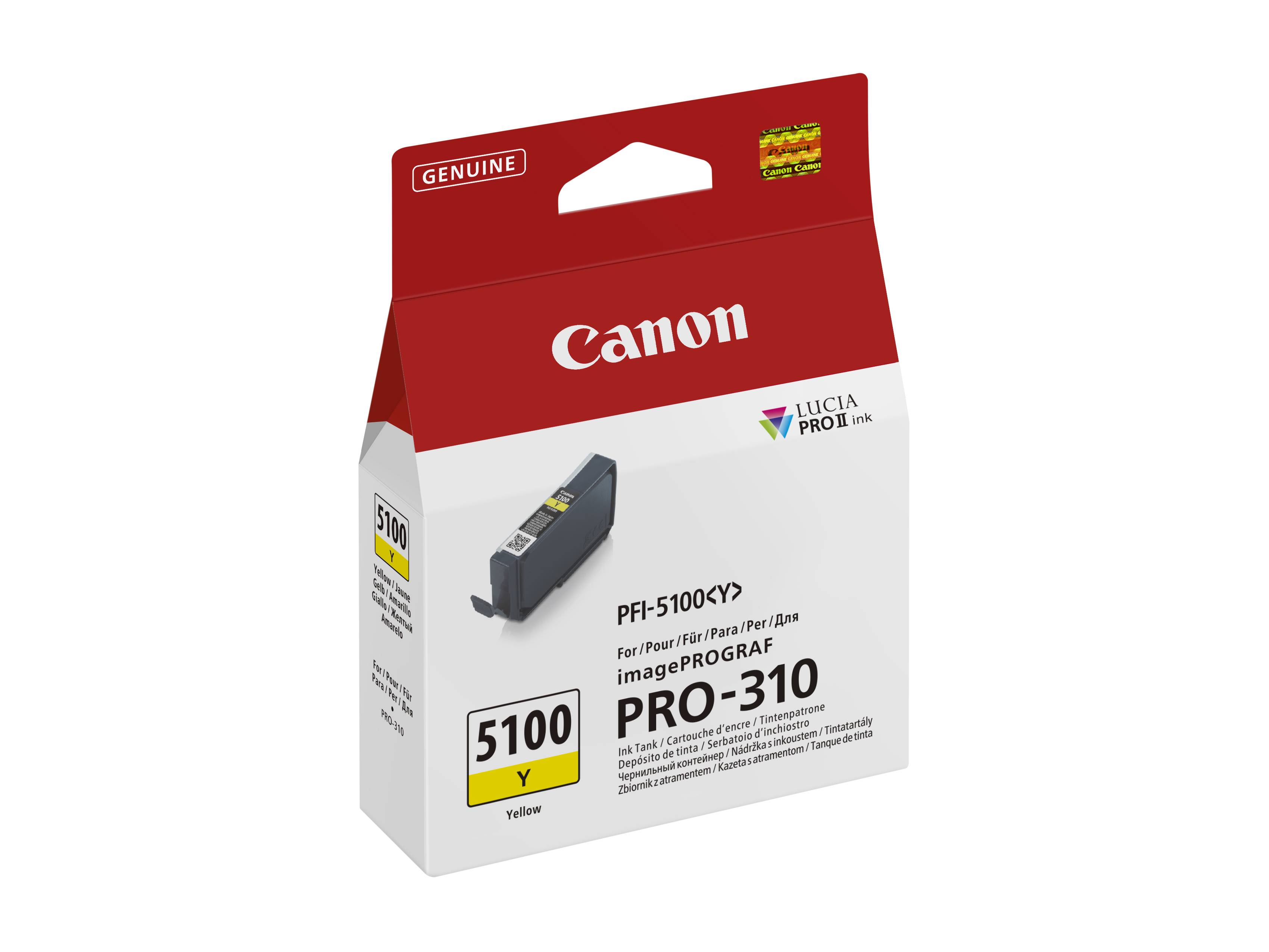 Canon PFI-5100 Y inktcartridge 1 stuk(s) Origineel Geel