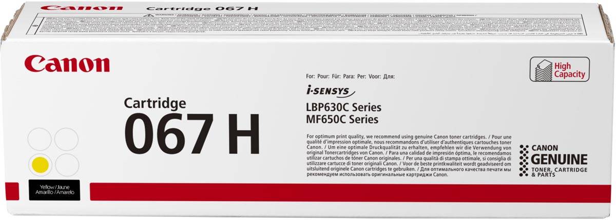 Canon toner 067H, 2.350 pagina's, OEM 5103C002, geel