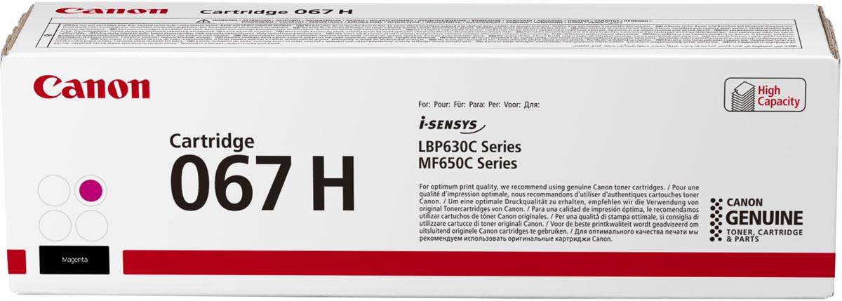 Canon toner 067H, 2.350 pagina's, OEM 5104C002, magenta