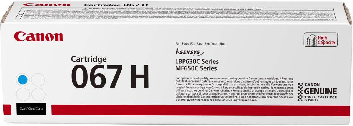 Canon toner 067H, 2.350 pagina's, OEM 5105C002, cyaan