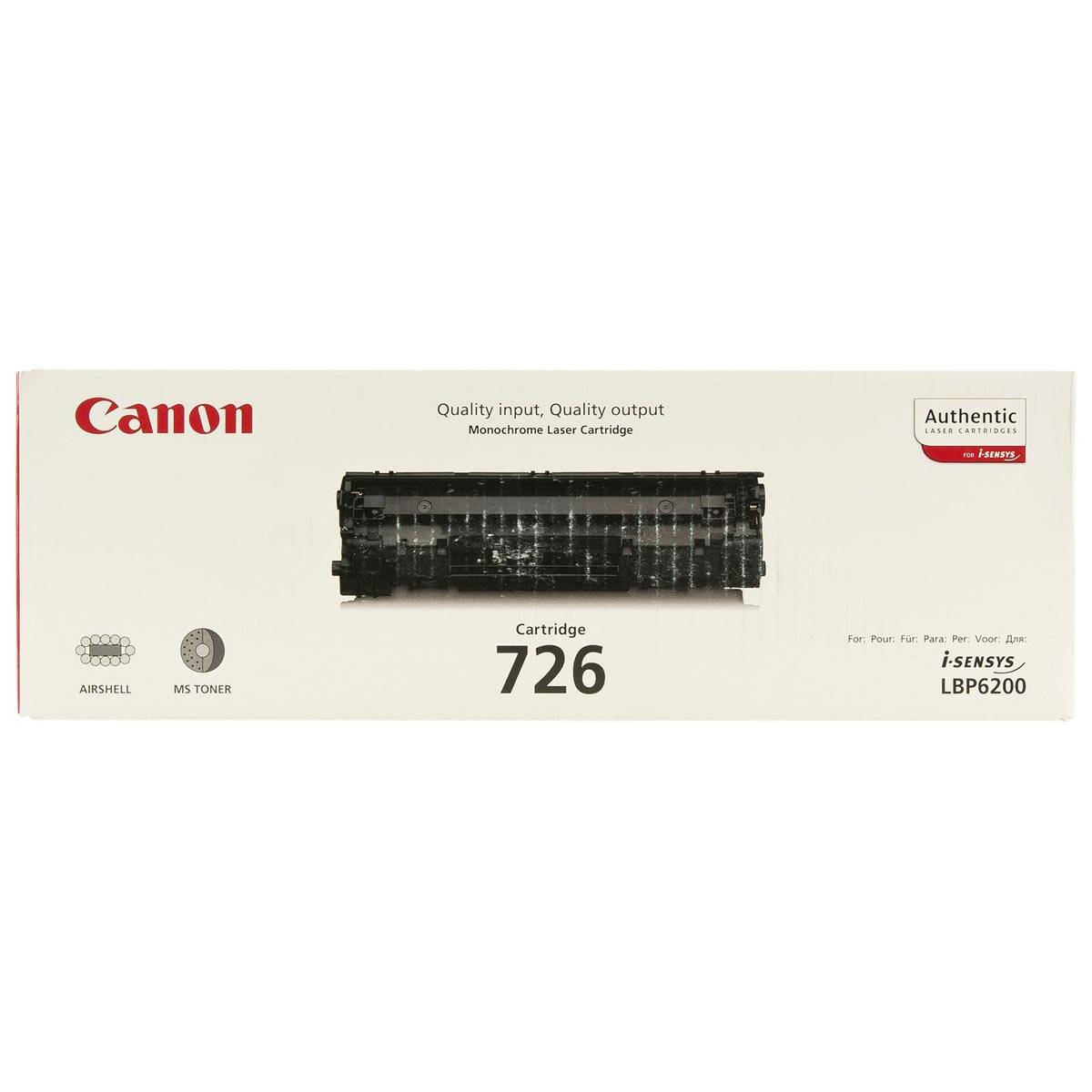 Canon toner 726, 2.100 pagina's, OEM 3483B002, zwart