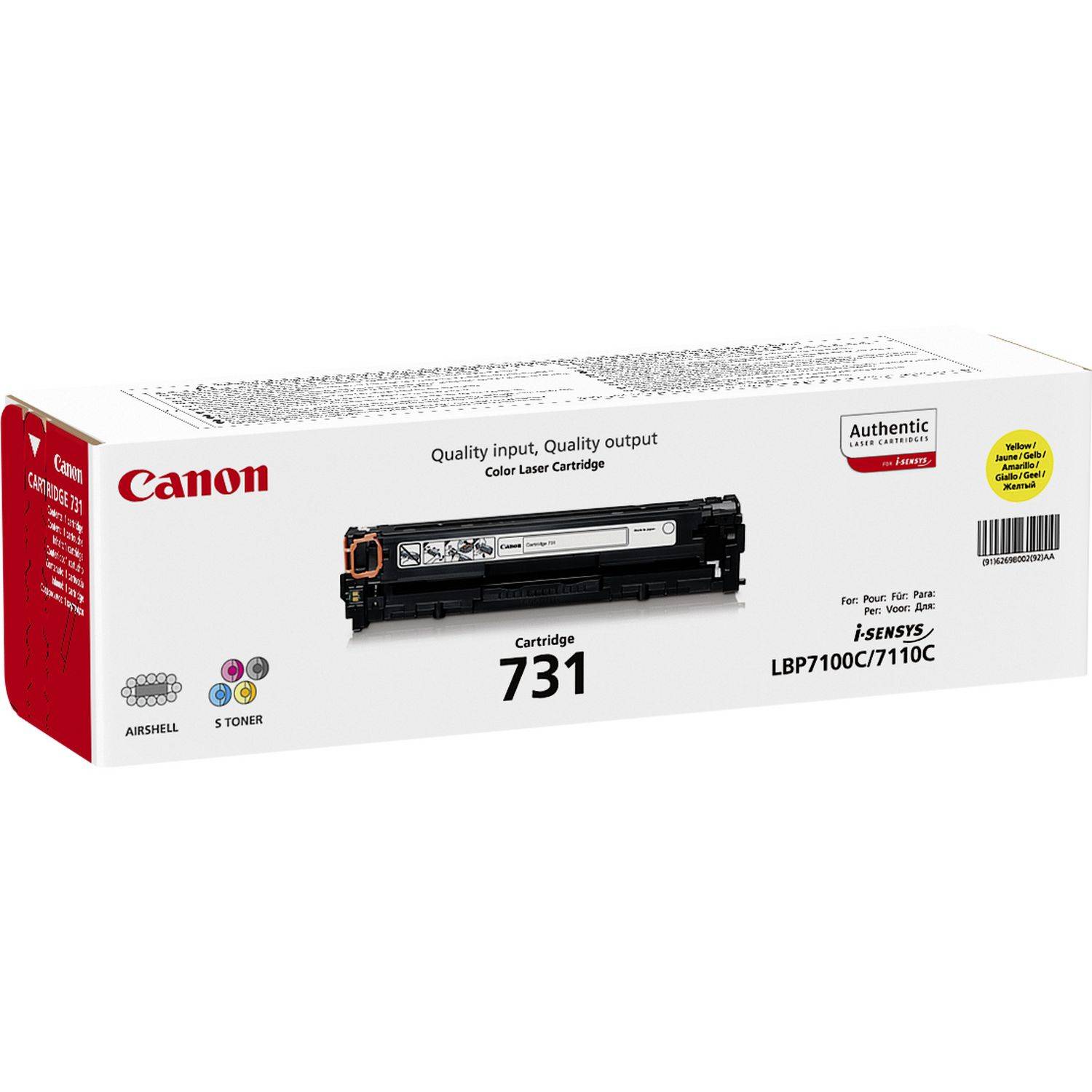 Canon 731 tonercartridge 1 stuk(s) Origineel Geel