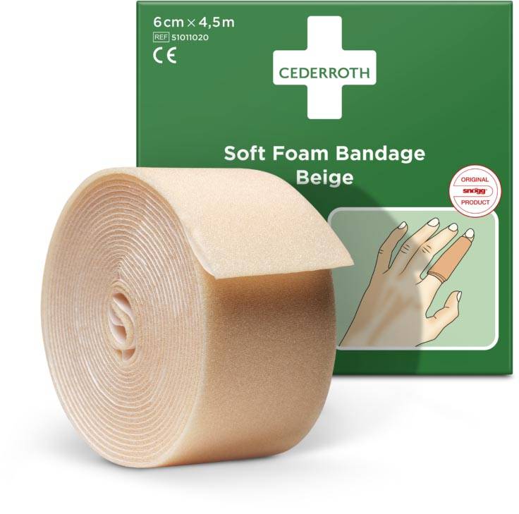 Cederroth zelfklevend schuimverband, beige, 6 cm x 4,5 m